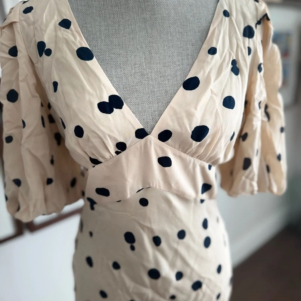 ba&sh Cream and Black Polka Dot Maxi Dress - Picture 3 of 4